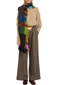 Pantalon Twister coupe large en laine - Brown