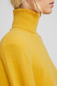 Pull Brocoli à col roulé en laine - Yellow
