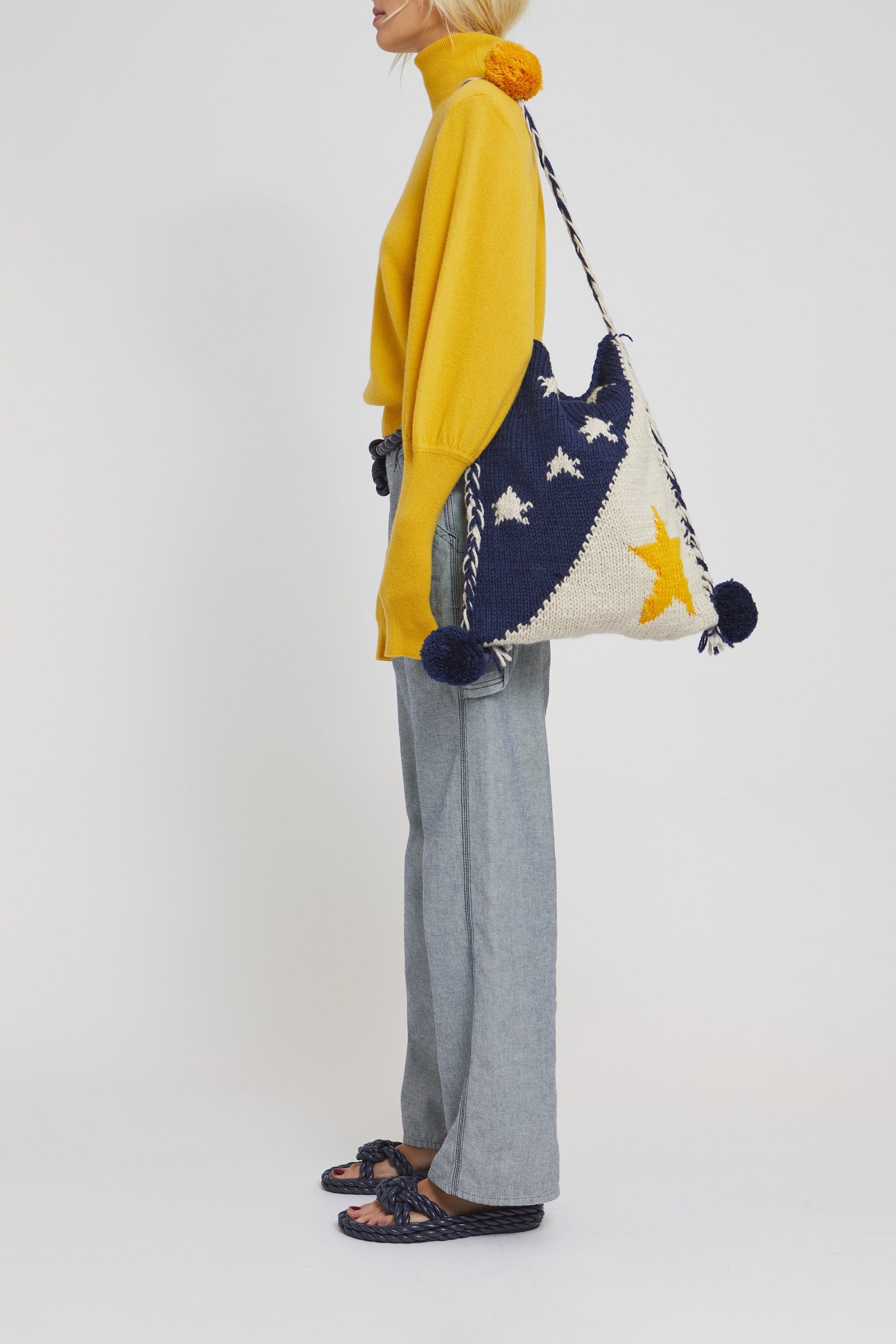 Pull Brocoli à col roulé en laine - Yellow