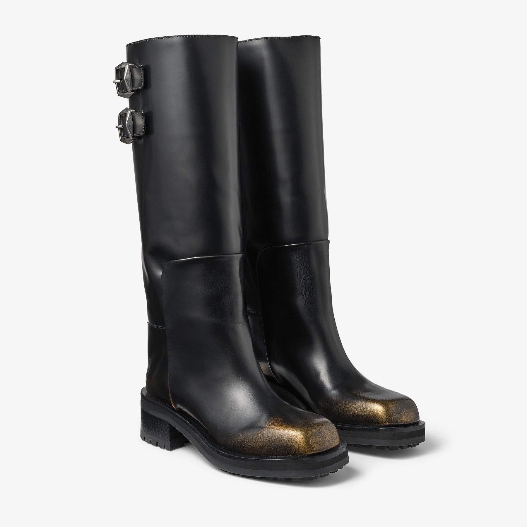 Bottes Brooklyn 50 en cuir - Black & Gold