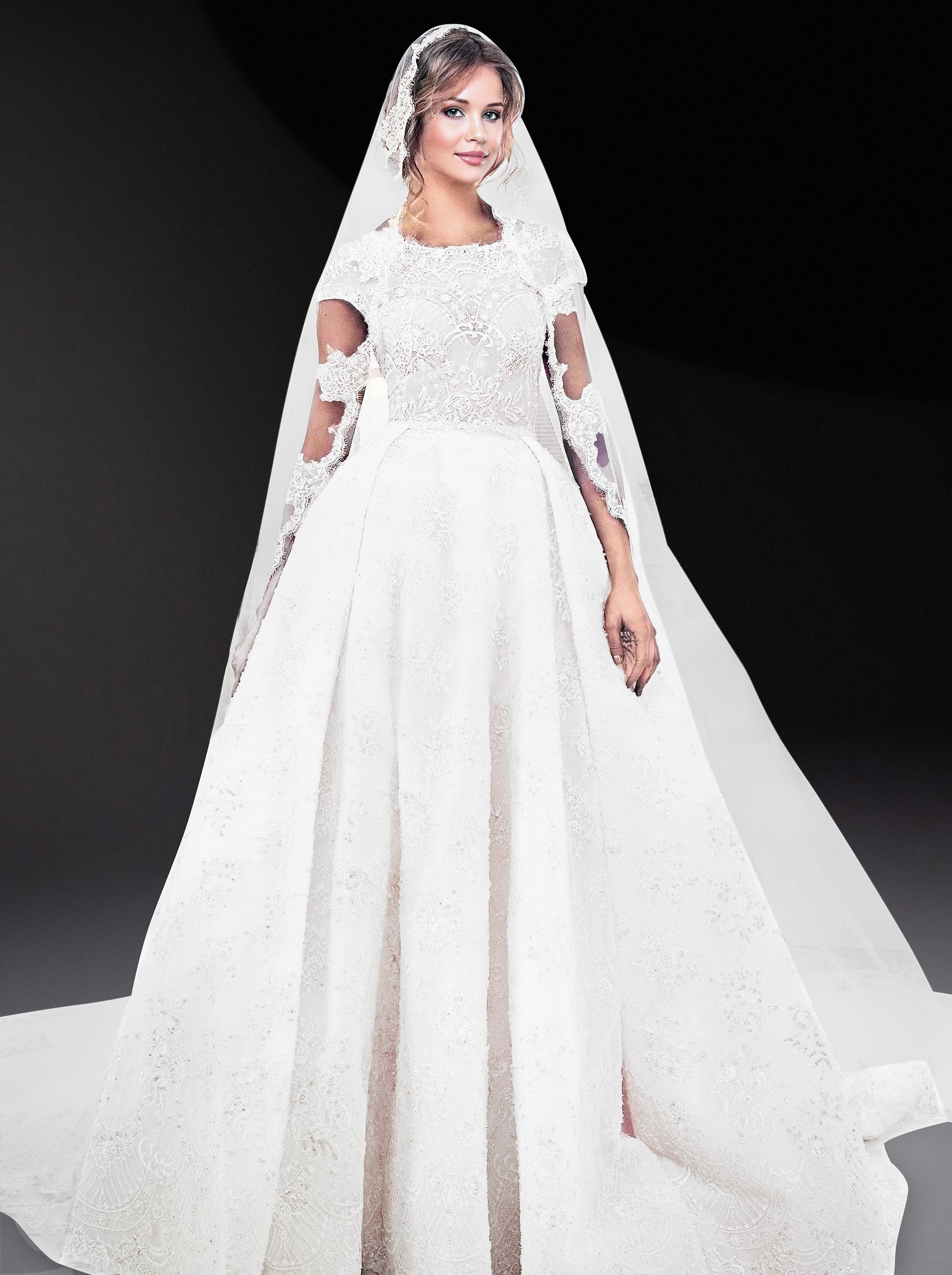Scalloped silk bodice dress - Snow White