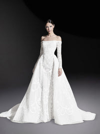 Robe brodée en soie - Off White