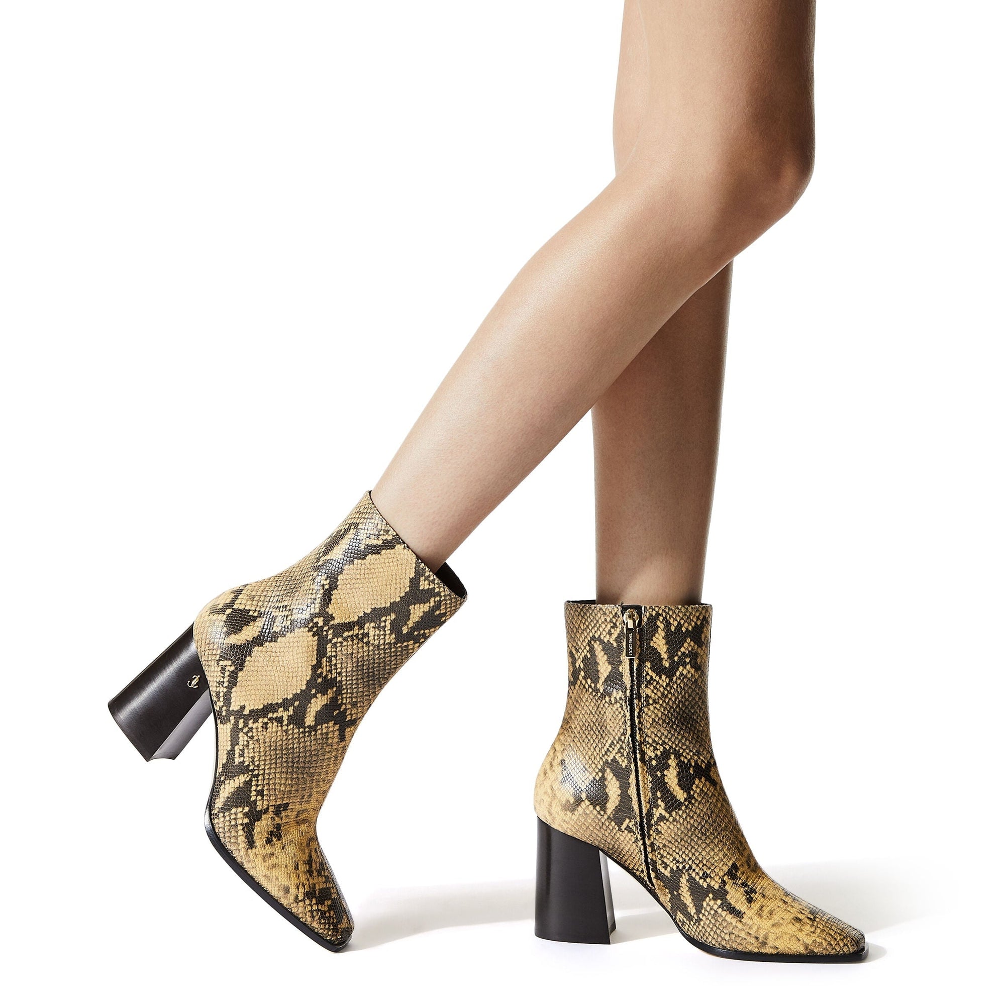 Bottines Bryelle 85 en cuir imprimé serpent - Dijon