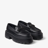 Mocassins plates Bryer en cuir - Black & Jet Black