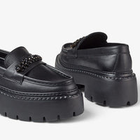Mocassins plates Bryer en cuir - Black & Jet Black