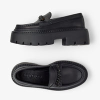 Mocassins plates Bryer en cuir - Black & Jet Black