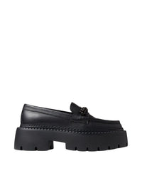 Mocassins plates Bryer en cuir - Black & Jet Black