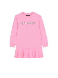Robe en coton à logo balmain - Rose