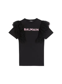 Robe en coton à logo balmain - Noir