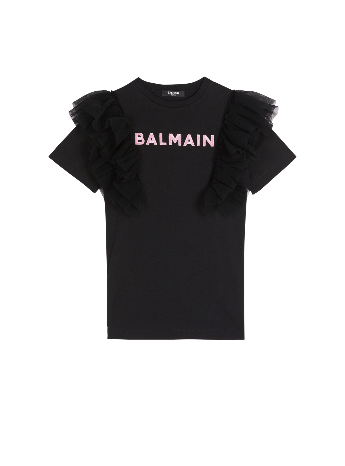 Robe en coton à logo balmain - Noir