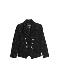Veste en coton à double boutonnage - Noir
