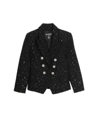 Veste en coton à double boutonnage - Noir