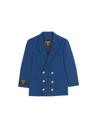 Veste en laine à double boutonnage - Bleu
