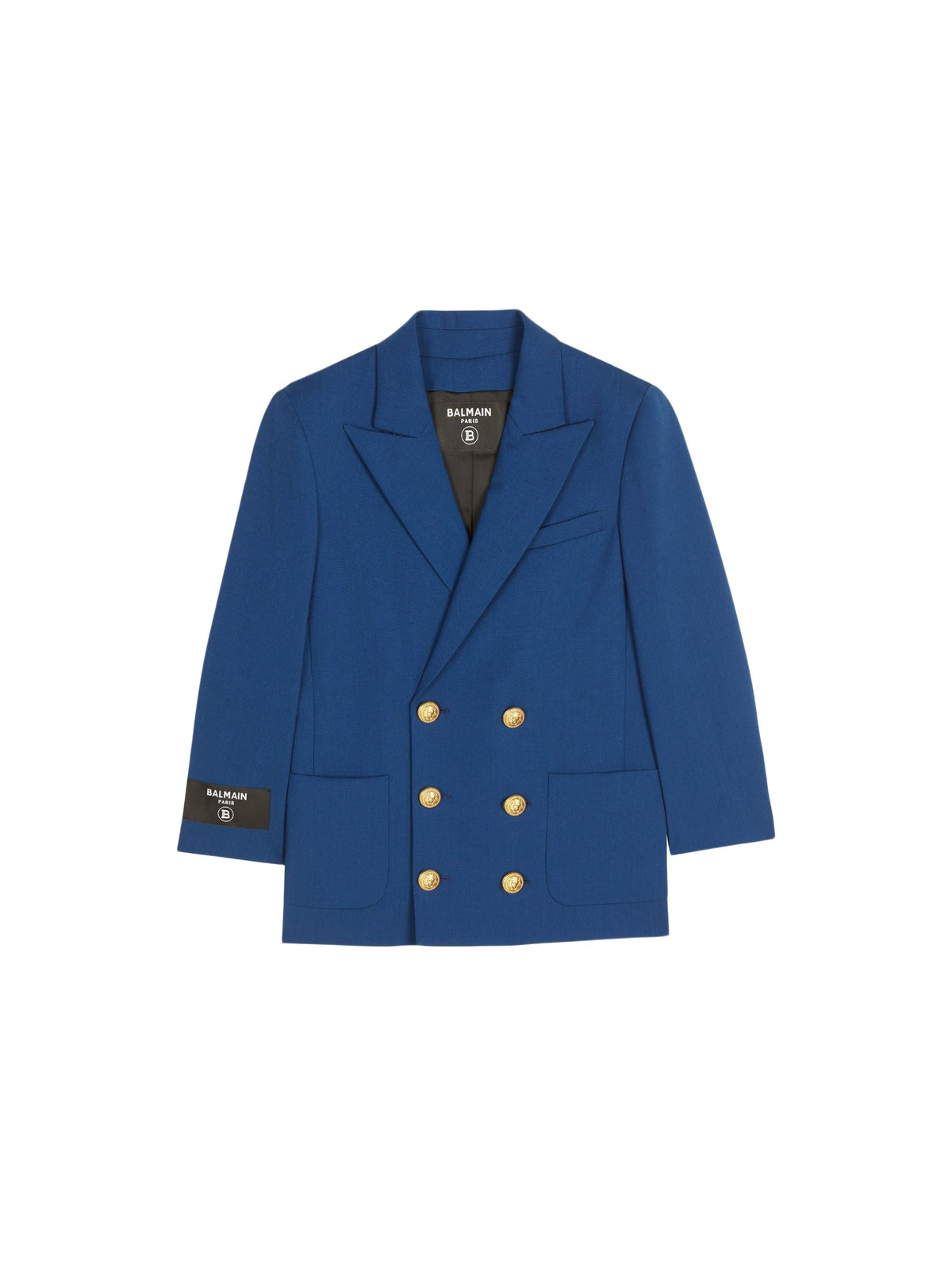 Veste en laine à double boutonnage - Bleu