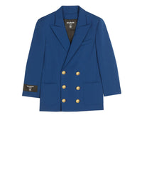 Veste en laine à double boutonnage - Bleu