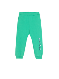 Jogging en coton à logo balmain - Vert