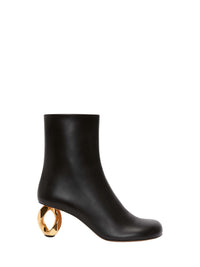 Bottines À Talon À Chaîne - Black