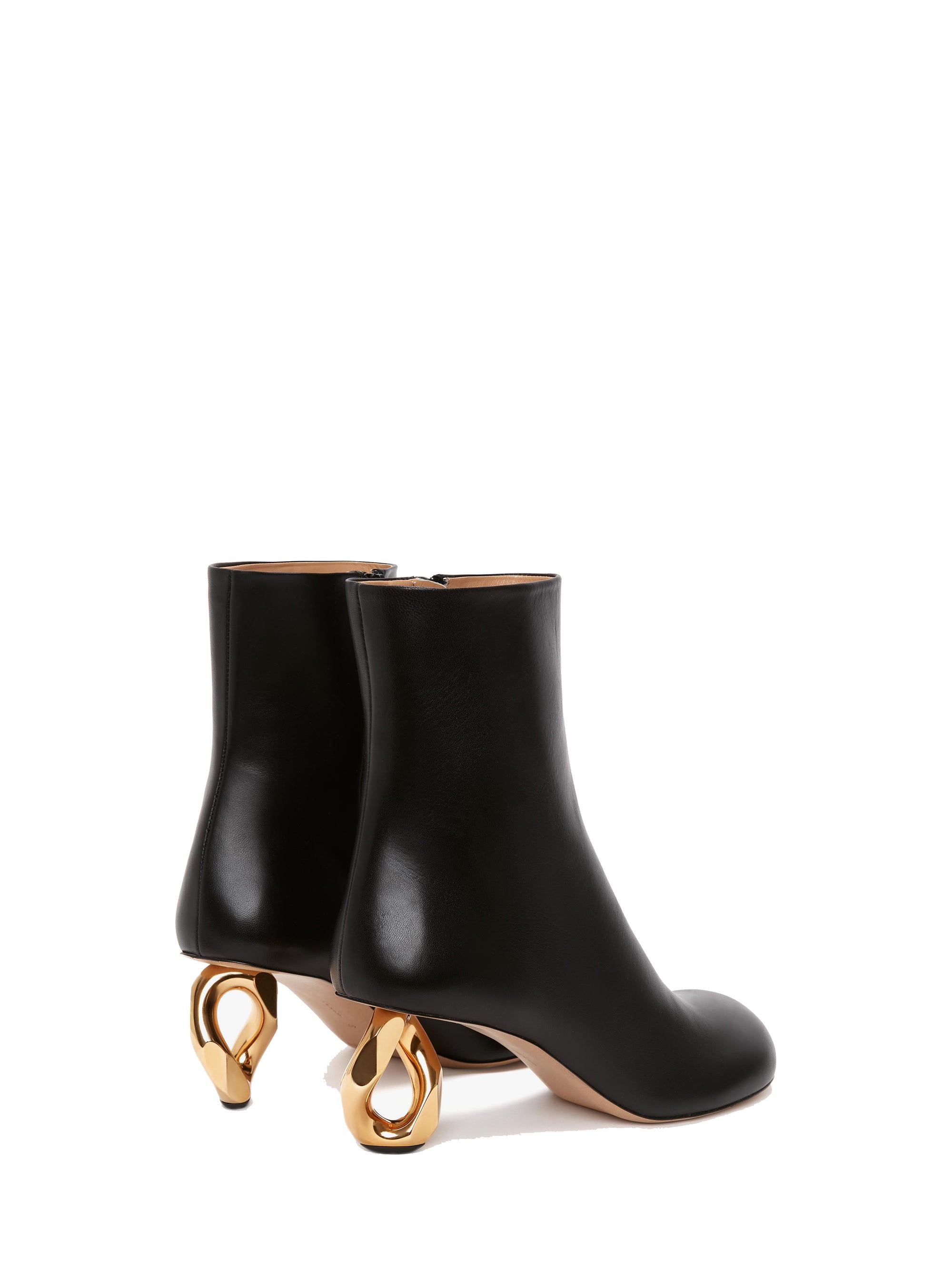 Bottines À Talon À Chaîne - Black