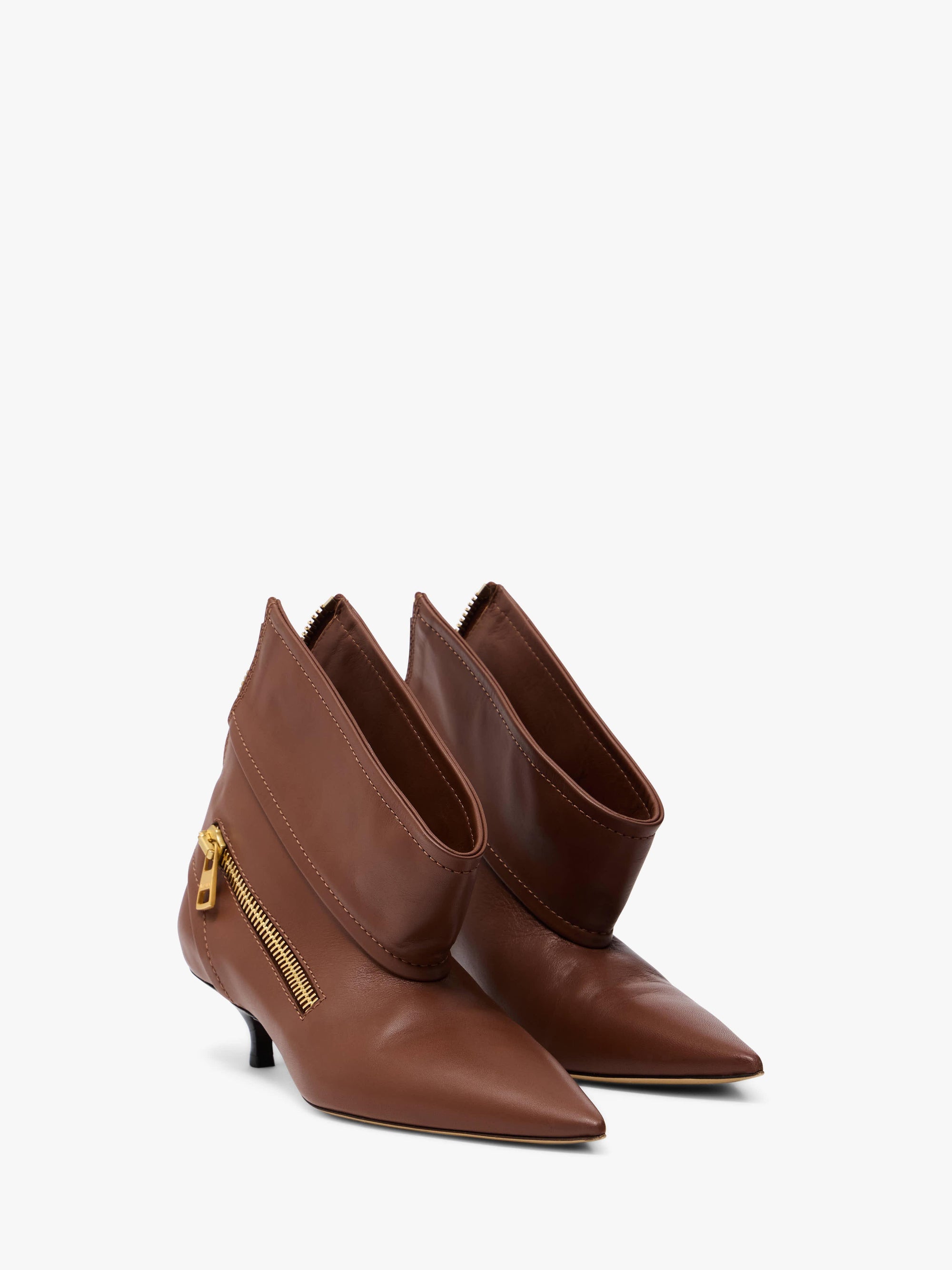 Bottes De Motard À Talon Bas - Chestnut