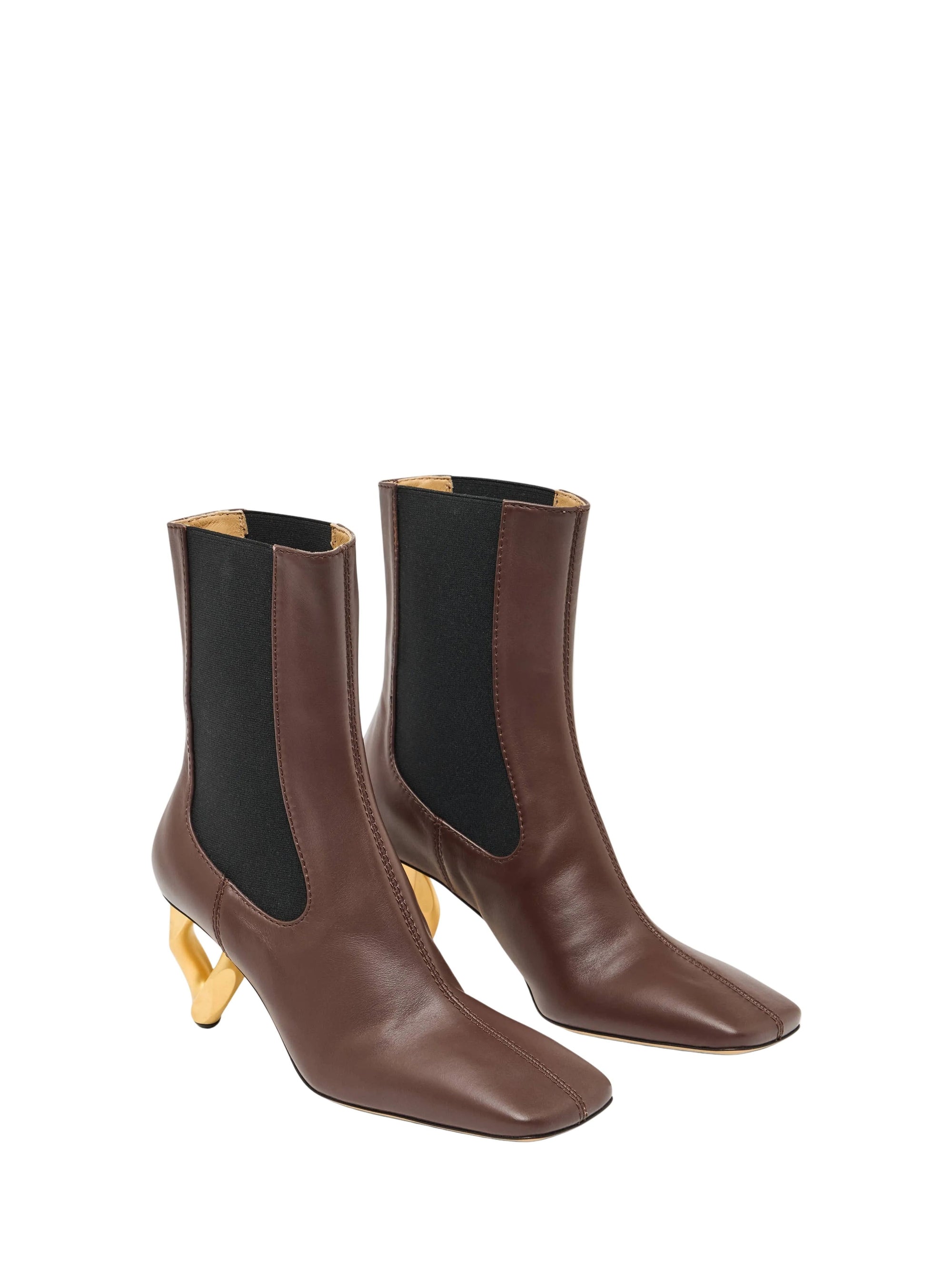 Bottines Chelsea À Talon En Chaîne Cousue W - Deep Walnut