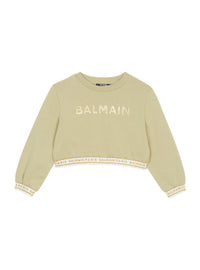 Sweat-shirt court balmain à élastiques - Vert