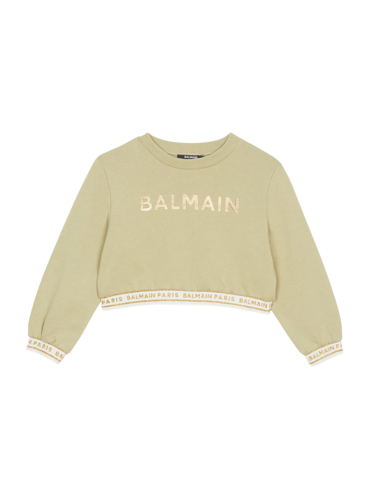 Sweat-shirt court balmain à élastiques - Vert