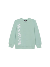 Sweat-shirt logo balmain glitter - Vert