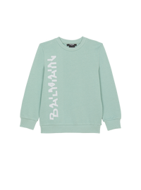 Sweat-shirt logo balmain glitter - Vert