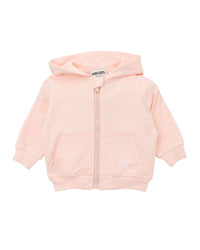 Veste à capuche zippée en molleton léger - Rose Petale