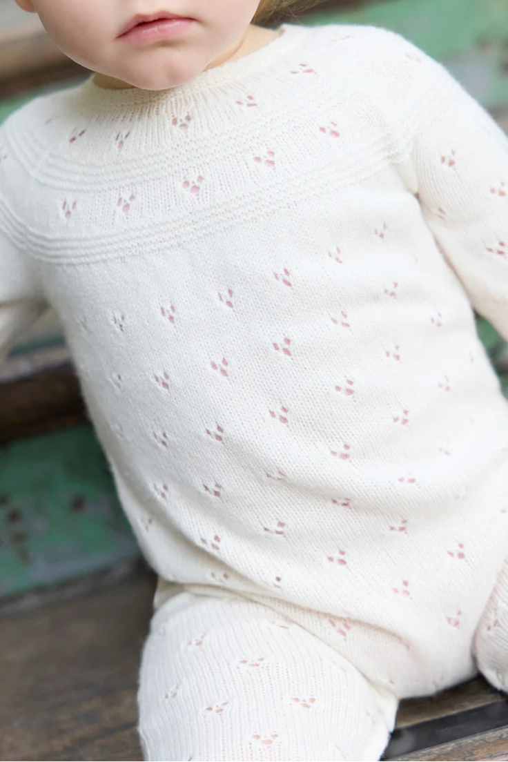 Combinaison Naissance en laine - Crème Bonton