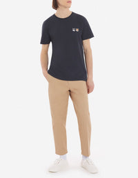 Short-sleeved double badge T-shirt - Anthracite