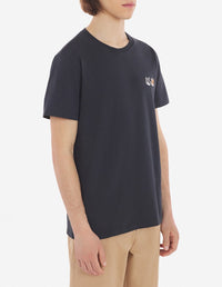 T-shirt manches courtes à double écusson - Anthracite