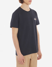 T-shirt manches courtes à double écusson - Anthracite