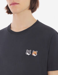 T-shirt manches courtes à double écusson - Anthracite