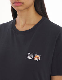 T-shirt manches courtes à double écusson - Anthracite