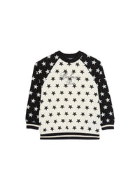 Sweat-shirt balmain signature étoiles - Ivoire & Noir
