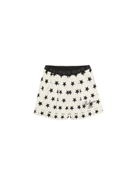 Short balmain signature étoiles - Ivoire & Noir