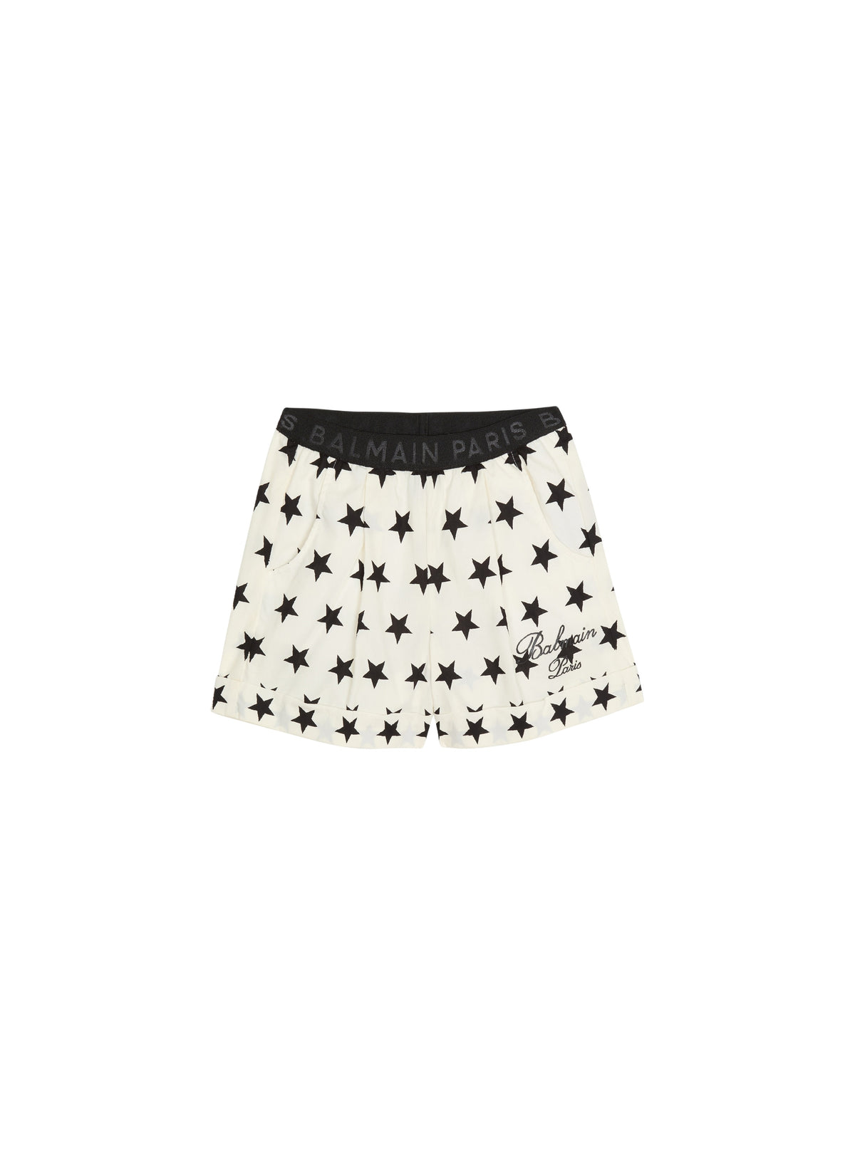 Short balmain signature étoiles - Ivoire & Noir