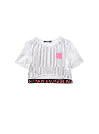 T-shirt balmain métallisé - Blanc