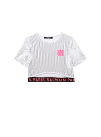 T-shirt balmain métallisé - Blanc