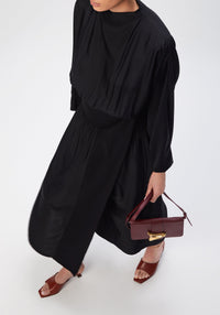 Robe longue Buena à taille froncée - Black
