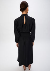 Robe longue Buena à taille froncée - Black