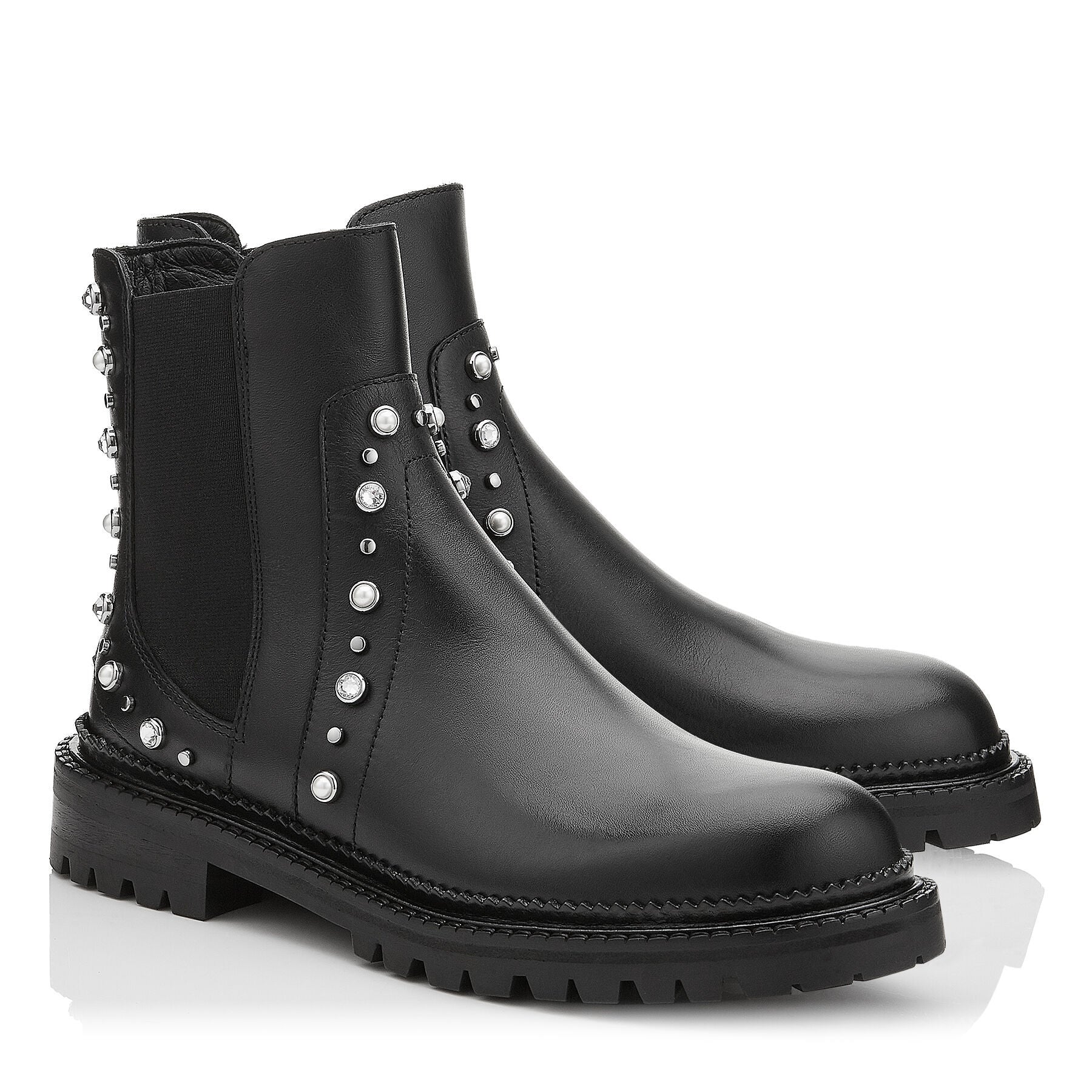 Bottines Burrow en cuir grainé - Black