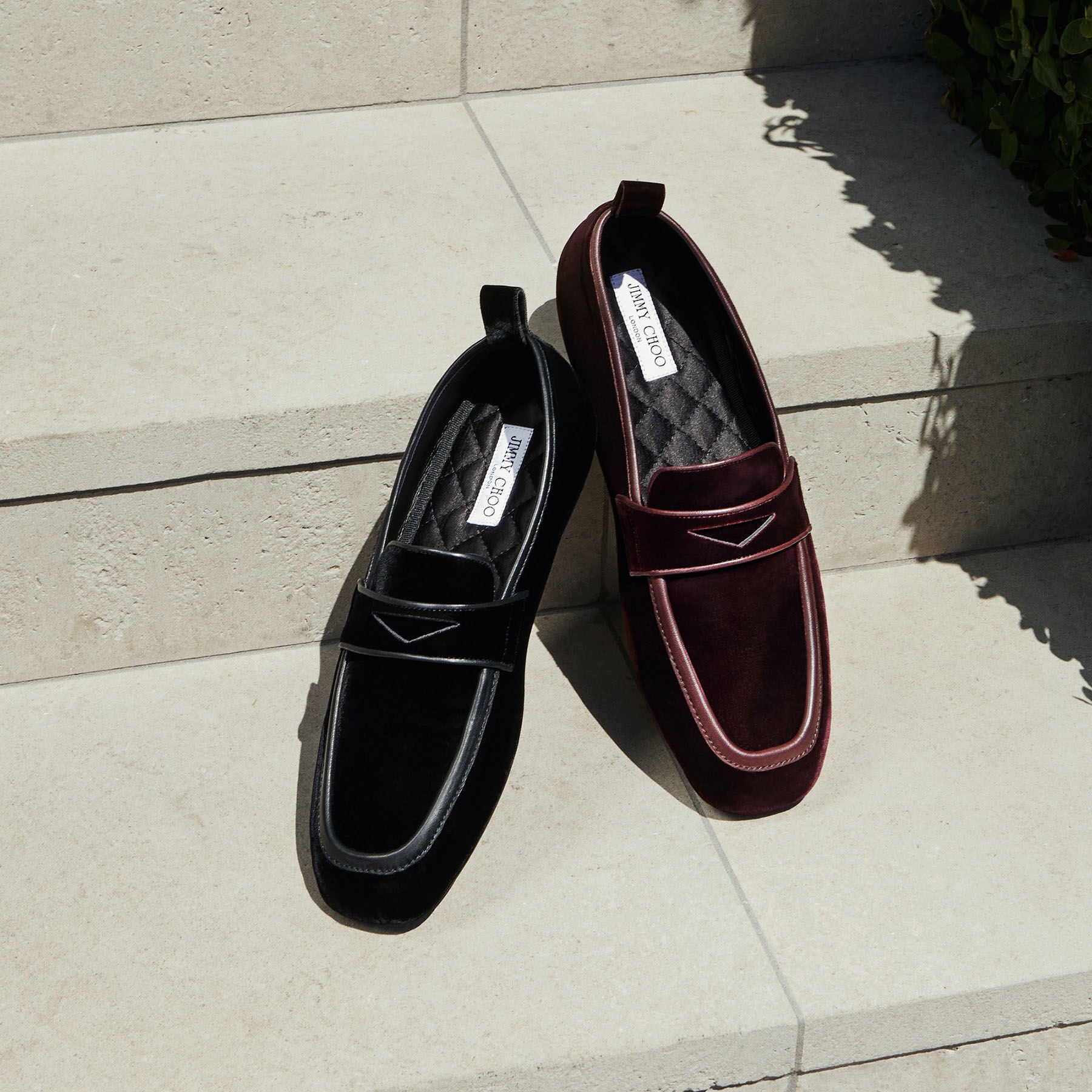 Mocassins Buxton en velours - Oxblood