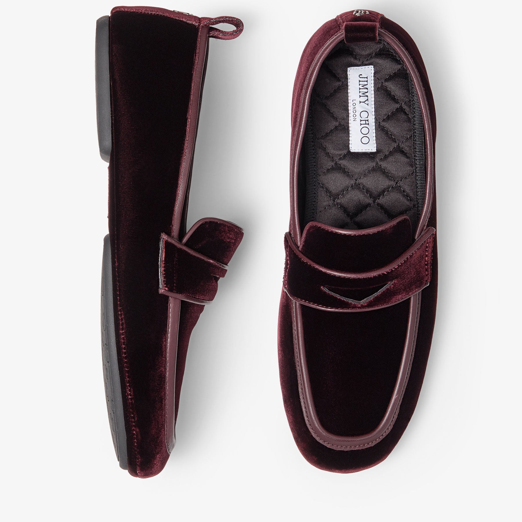Mocassins Buxton en velours - Oxblood