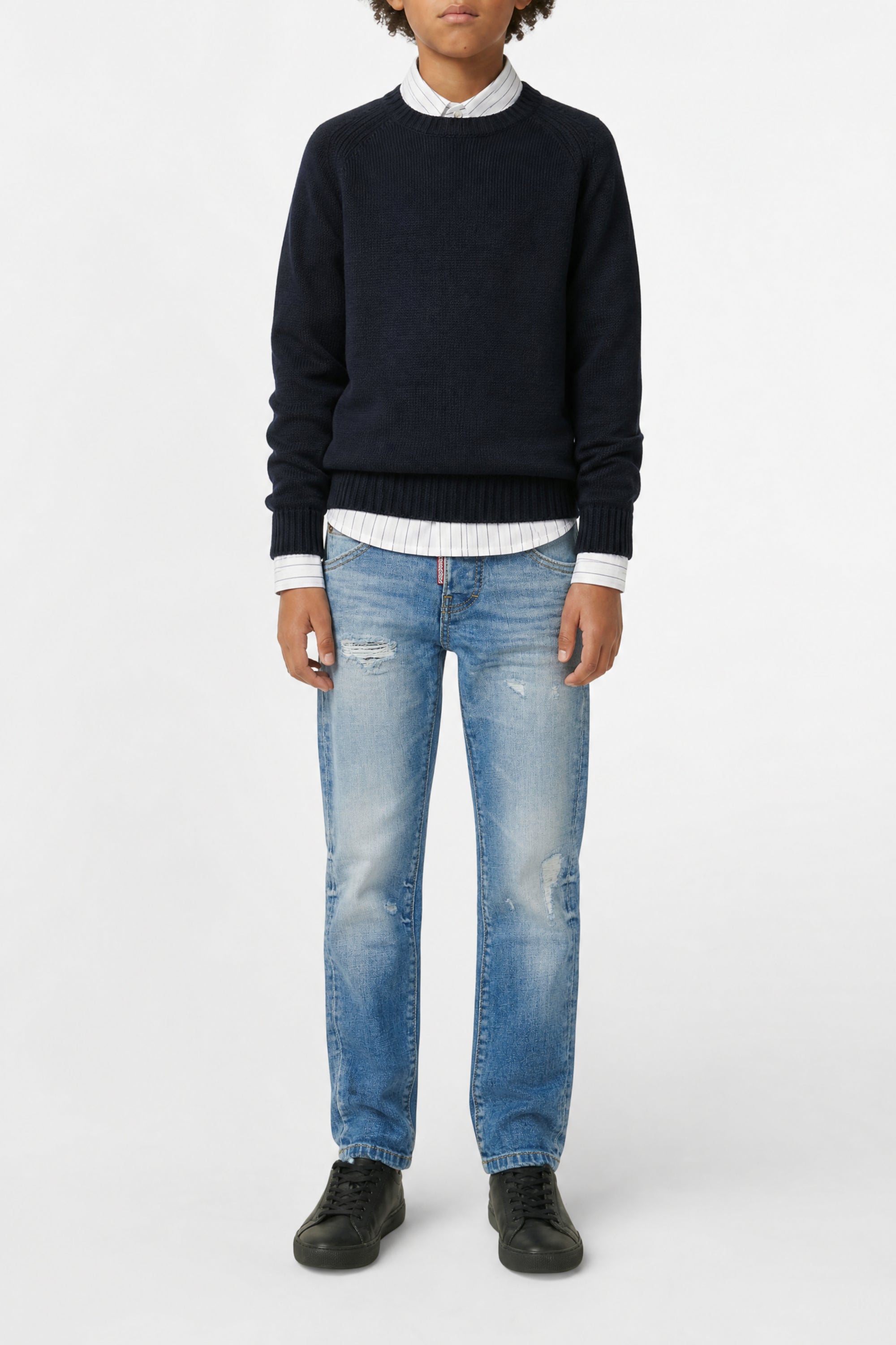 Washed denim trousers - Blue Denim