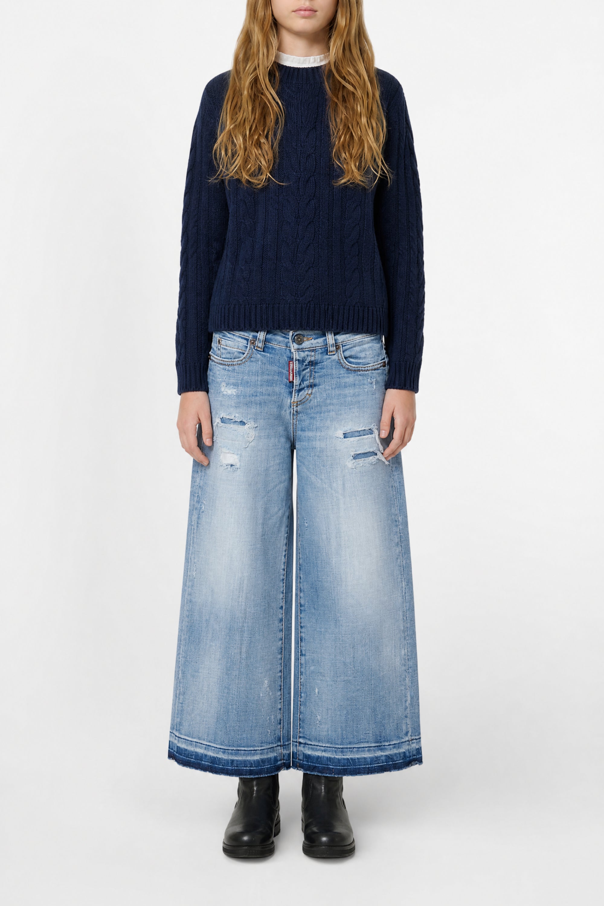 Washed denim trousers - Blue Denim