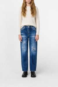 Washed denim trousers - Blue Denim