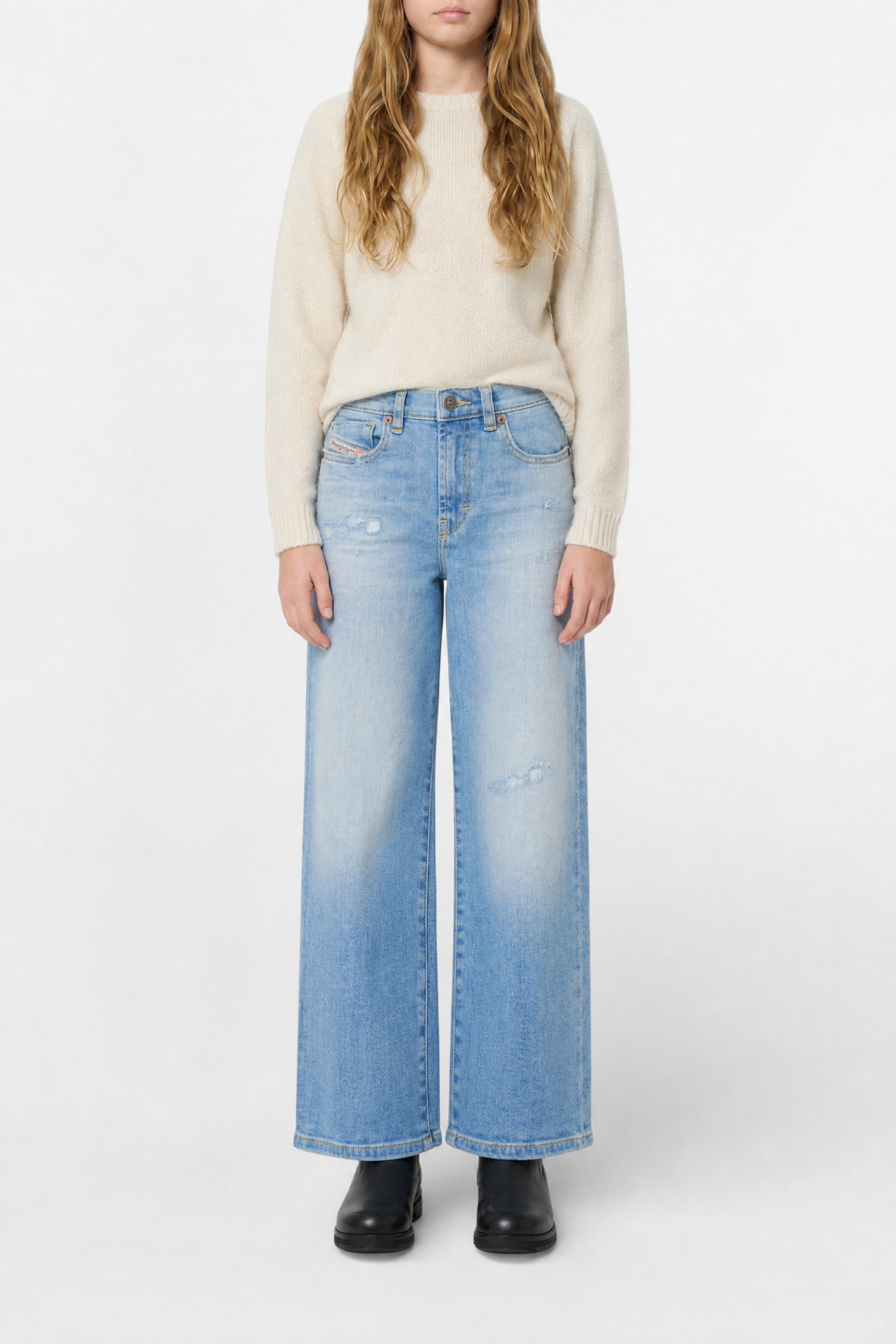 Washed denim trousers - Denim