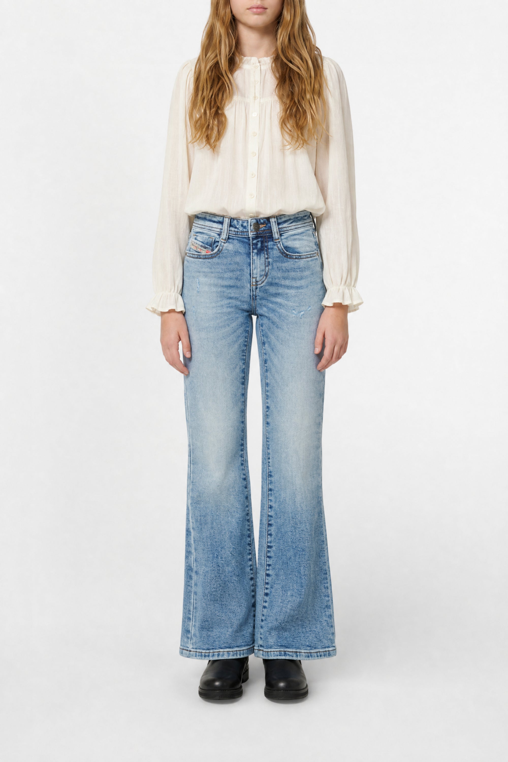 Pantalon délavé en denim - Denim